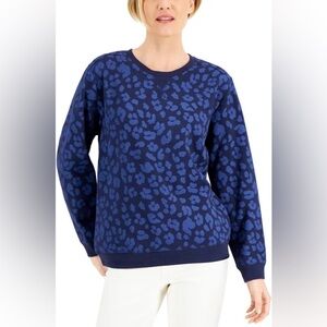 Karen Scott Sport Cheeta print top SIZE OX